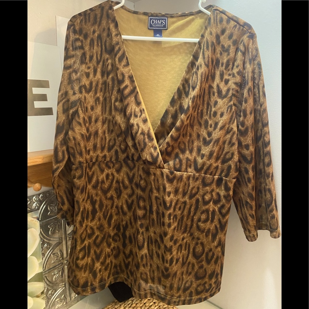 Chaps leopard print top